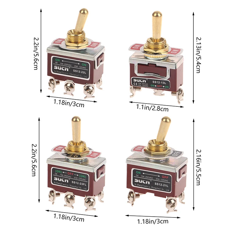 Toggle Switch 3/2 Gear Welding Straight Leg Rocker Lever SS12-21L SS12-13L SS12-23FL SS12-22L 3/4/6 Foot Power Toggle Switch Peaceful Pleasures Health and Wellness