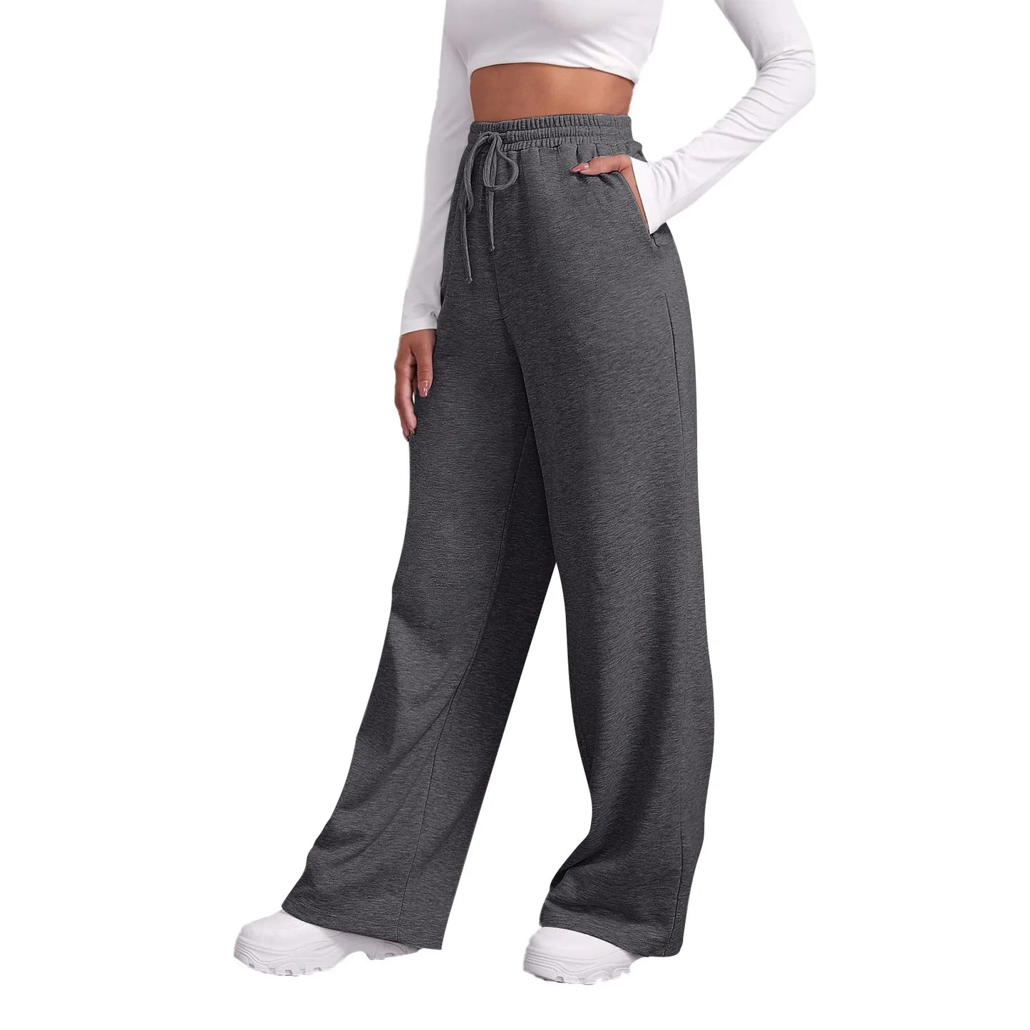 Women's Fleece-Lined Wide Leg Sweatpants | Casual Joggers