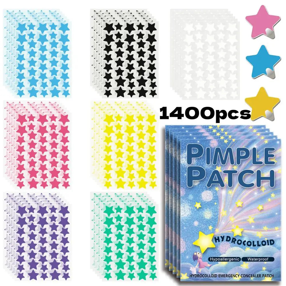 1400pcs Star Hydrocolloid Acne Patches – Invisible & Breathable