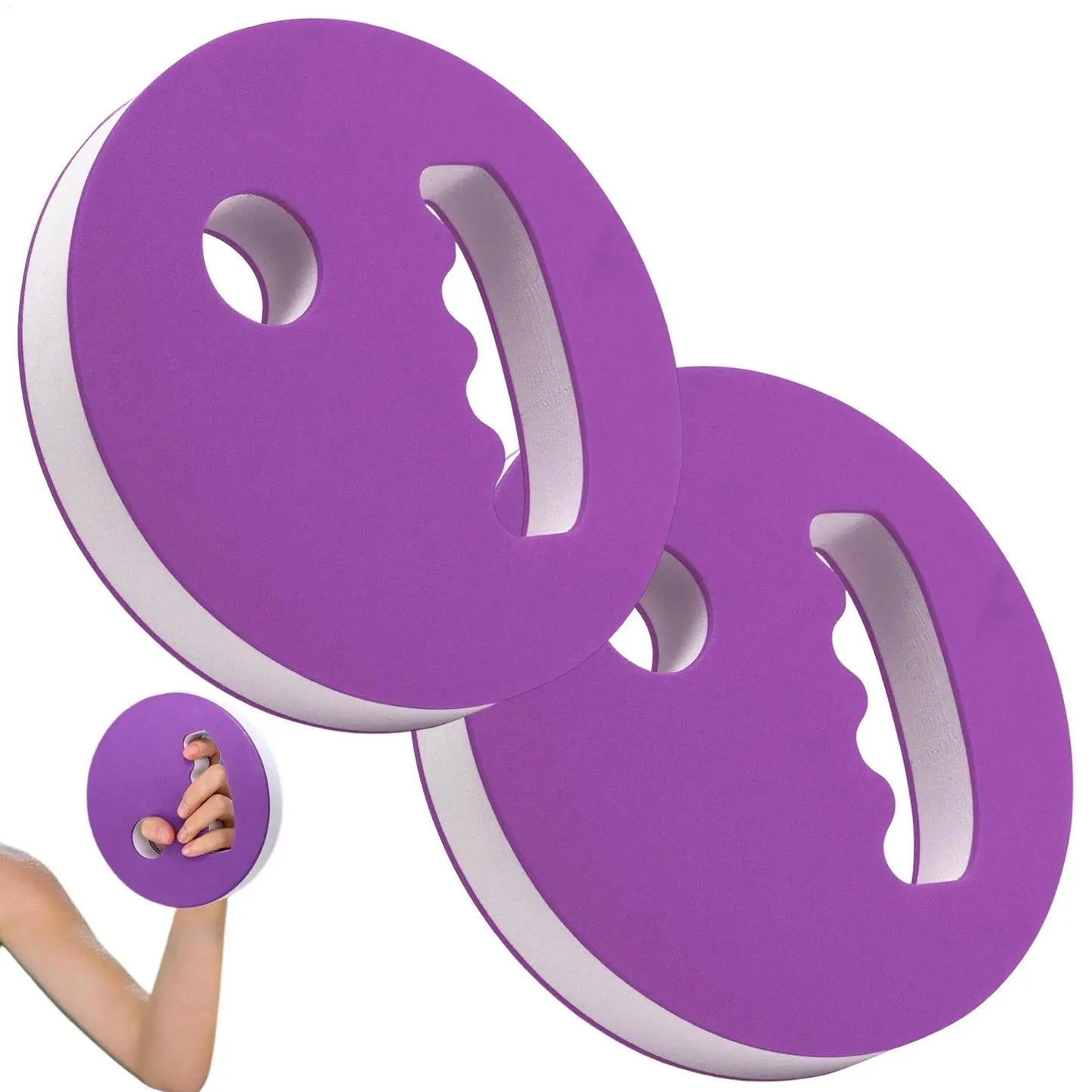 2-Pack EVA Foam Water Exercise Discs | Aqua Fitness Hand Paddles
