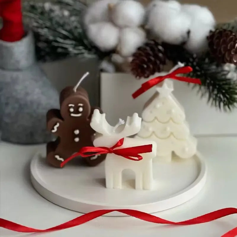 Christmas Silicone Mold Set – Tree, Reindeer & Gingerbread Man