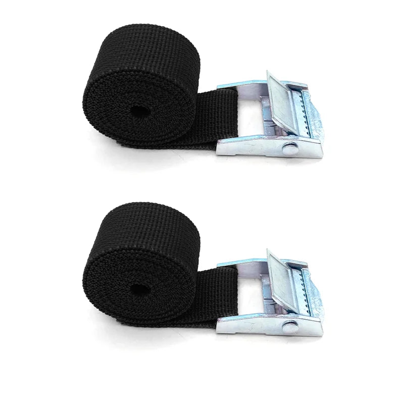 1M Buckle Tie-Down Belt Cargo Straps for Car Motorcycle Bike with Metal Buckle Tow Rope Strong Ratchet Belt for Luggage Peaceful Pleasures Health and Wellness 2pcs Black 1m