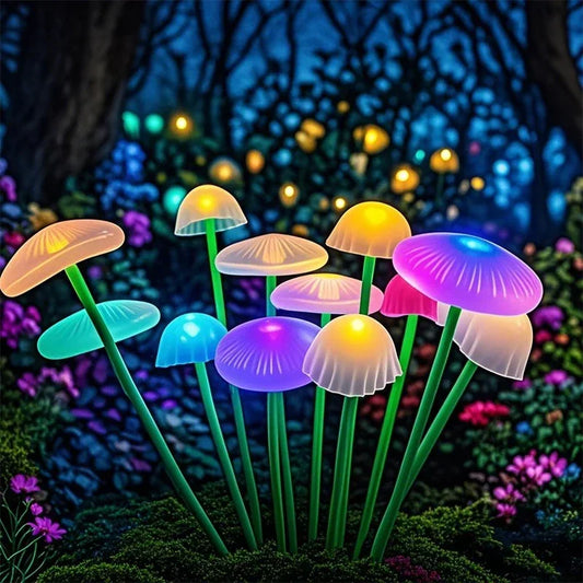 Solar Jellyfish LED Garden Lights IP65 Waterproof Pathway Decor Solar Garden Light Peaceful Pleasures Health and Wellness Multicolored 6LED 2pcs