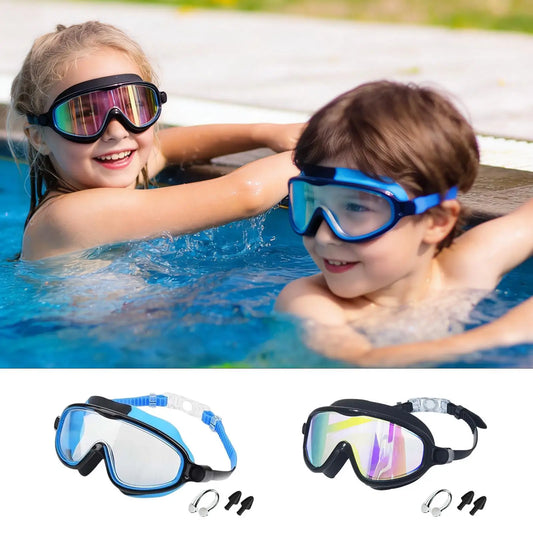 Kids Swim Goggles with Nose Clip & Earplugs Anti-Fog & Leakproof for Boys Girls Pool Beach Snorkeling Diving Water Sports Summer Peaceful Pleasures Health and Wellness