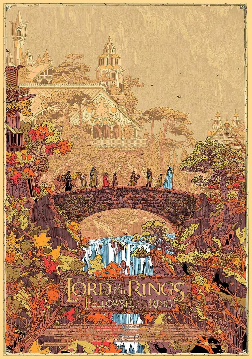 Lord of the Rings Middle-Earth Vintage Canvas Wall Art Print