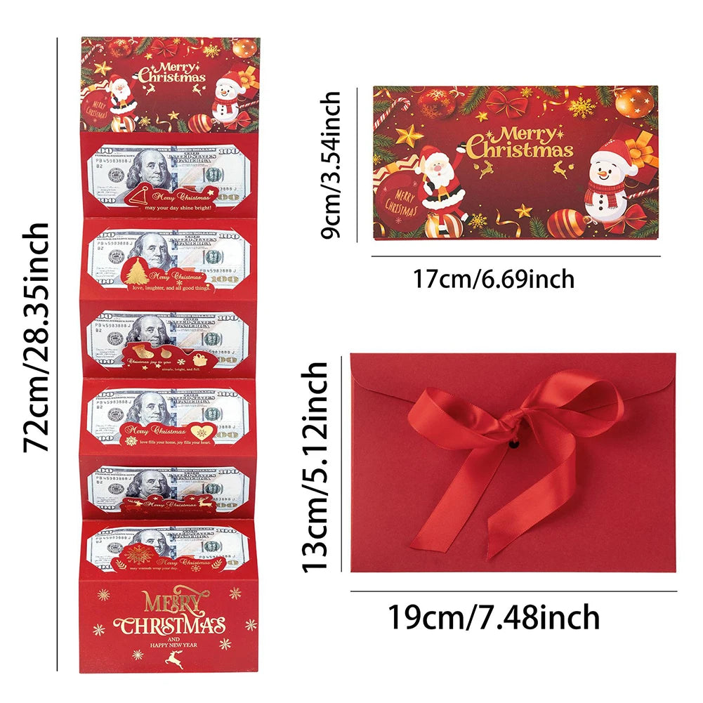 For Christmas Cash Present Envelope Surprise Money Clip For Men Women Cartoon Money Clip Cash Wallet Unique Multifunctional Box Peaceful Pleasures Health and Wellness