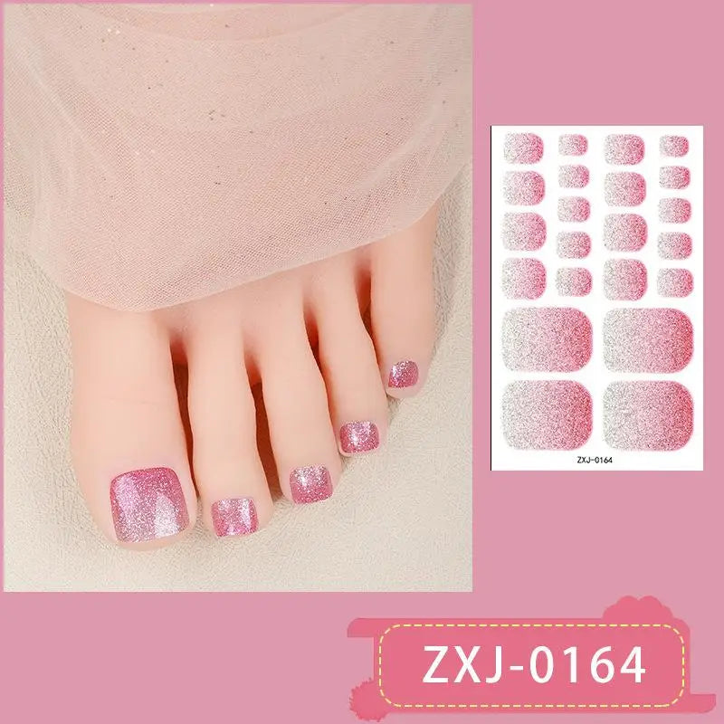 Glitter Toenail Polish Strips – Self-Adhesive Nail Wraps Nail Care Peaceful Pleasures Health and Wellness C