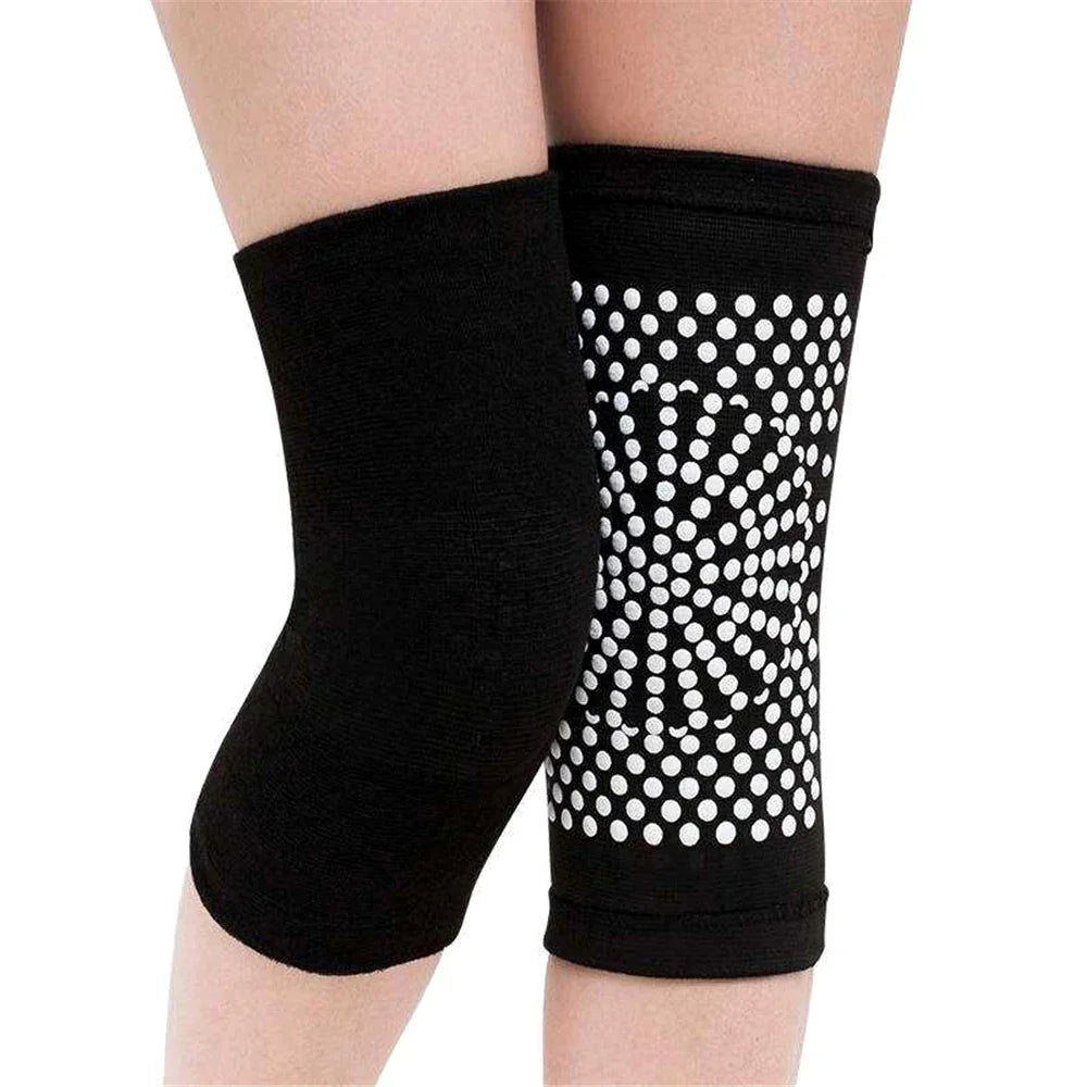 2PCS New Self Heating Knee Braces Sleeve Tourmaline Knee Support Far Infrared Keep Warm Knee Pads Peaceful Pleasures Health and Wellness black M for weight 55-65KG