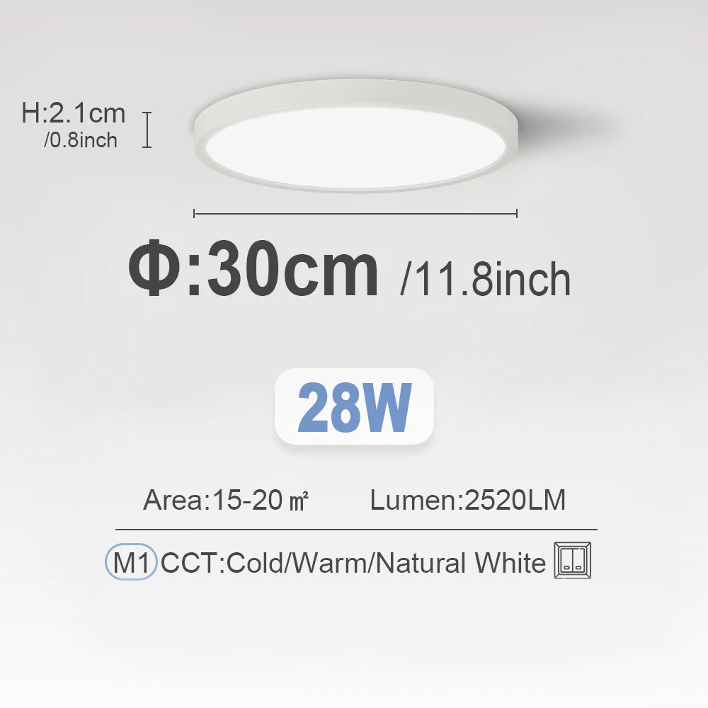 Ultrathin LED Flush Mount Ceiling Light 24W 28W 38W | 3 Sizes
