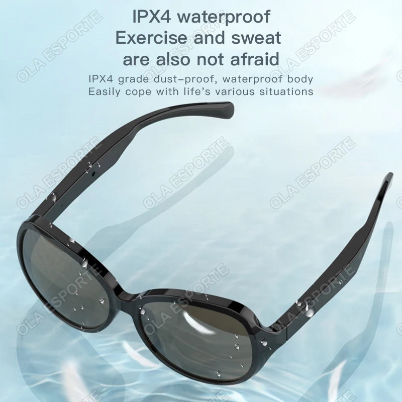 F07 Bluetooth Glasses With Music IP4 Waterproof Uv400 Wireless Stereo Polarizing Bezel Fishing Polarized Men's Sunglasses Sports Peaceful Pleasures Health and Wellness