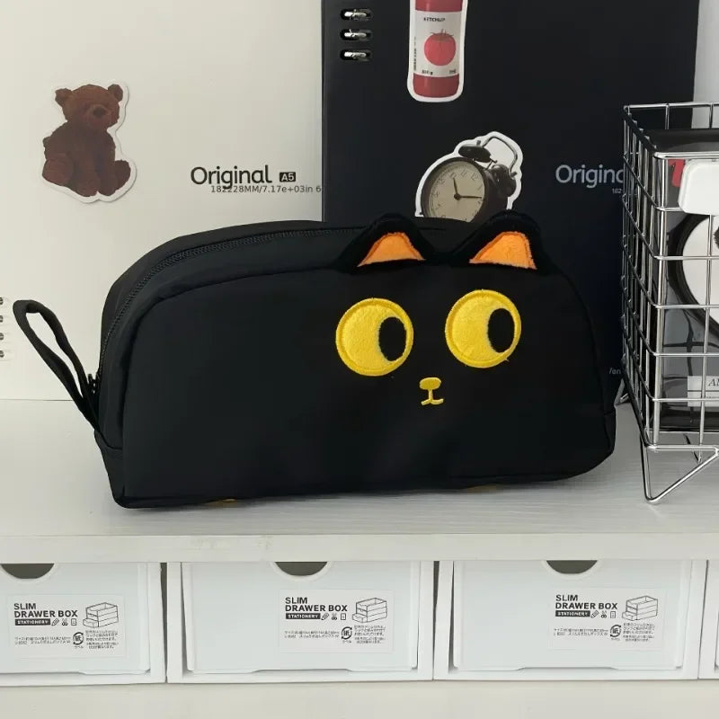3D Black Cat Pencil Case | Large Capacity Paw Print Gift