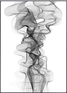 Abstract Geometric Black & White Wavy Canvas Wall Art Print