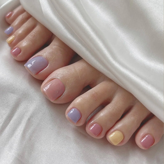 24pcs Press On Toe Nails – Floral Fake Nails with Adhesive Press-On Toe Nails Peaceful Pleasures Health and Wellness