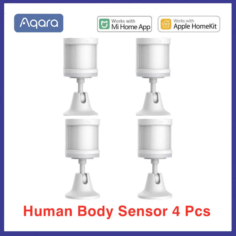 Aqara Motion Sensor Smart Human Body Sensor Body Movement ZigBee Motion Wireless Connection Smart home for Homekit Mijia Mi Home Peaceful Pleasures Health and Wellness 4pcs Aqara Sensor