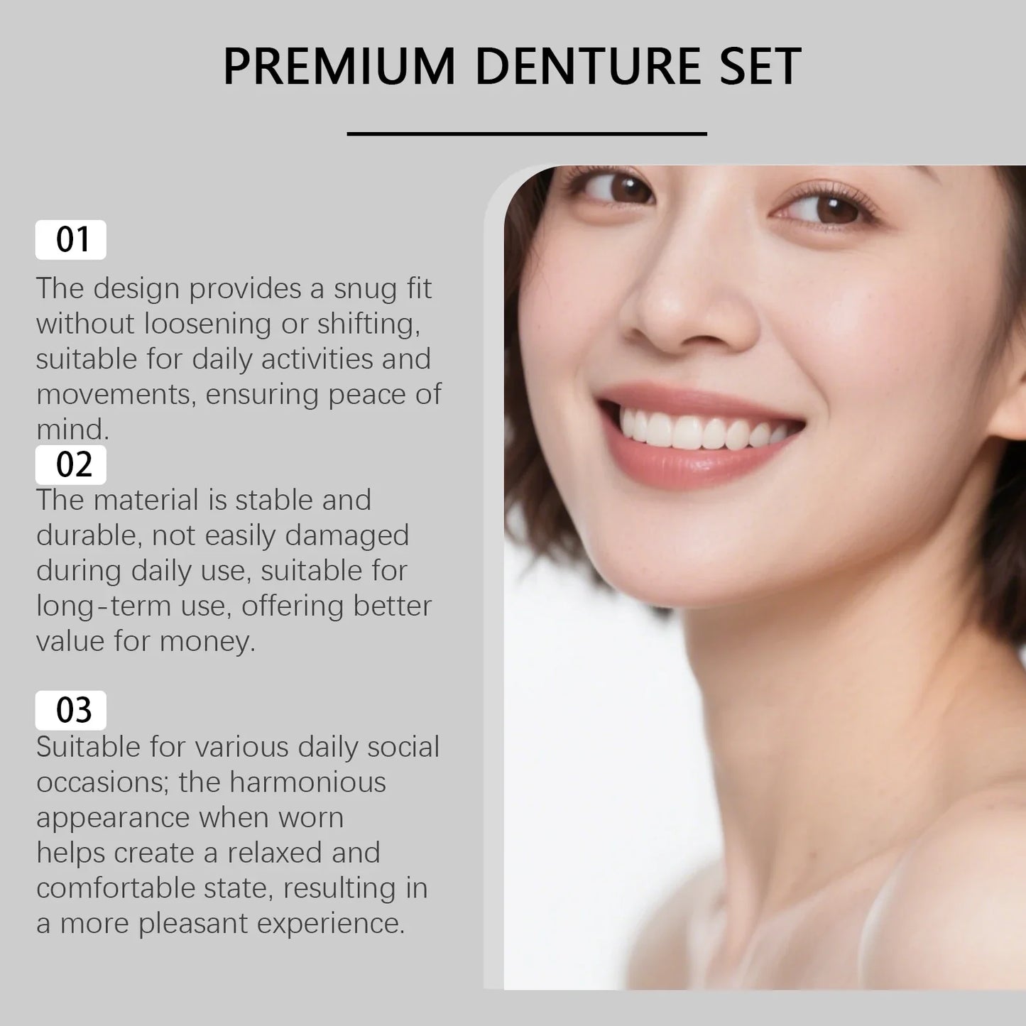 Cosmetic Denture Kit – Natural-Look Teeth, Secure & Easy Fit