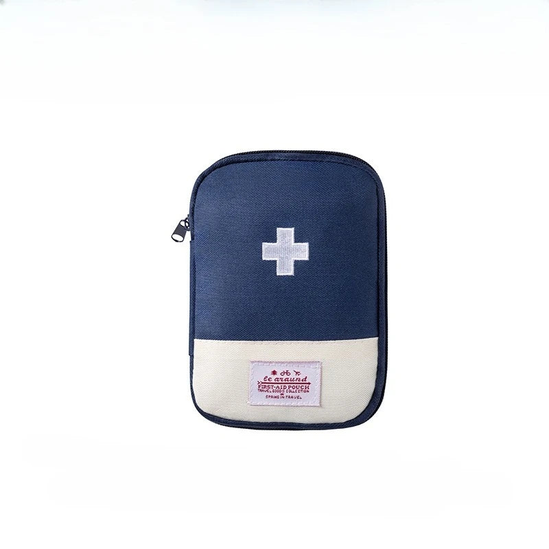 Portable Medical Kit Drug Storage Bag for Travel Small Medicine Bag for Outings Emergency Kit in Macaron Color Peaceful Pleasures Health and Wellness Black 13x18cm