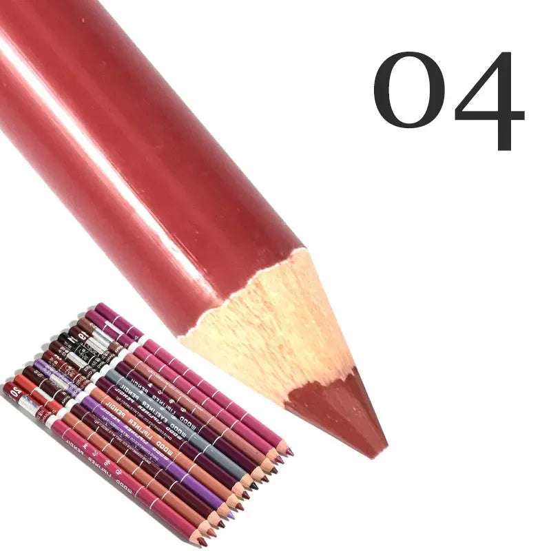 28-Color Waterproof Matte Lip Liner Pencil – Long-Lasting