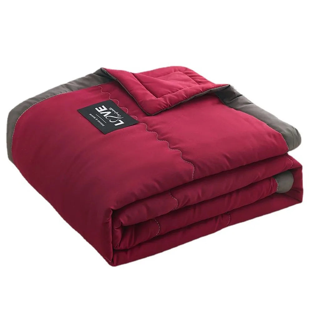 New Double Sided Cooling Blanket Skin-Friendly Breathable Conditioning Quilt Cold Effect Spring Summer Cooler Quilt Peaceful Pleasures Health and Wellness Wine Red--140x200cm