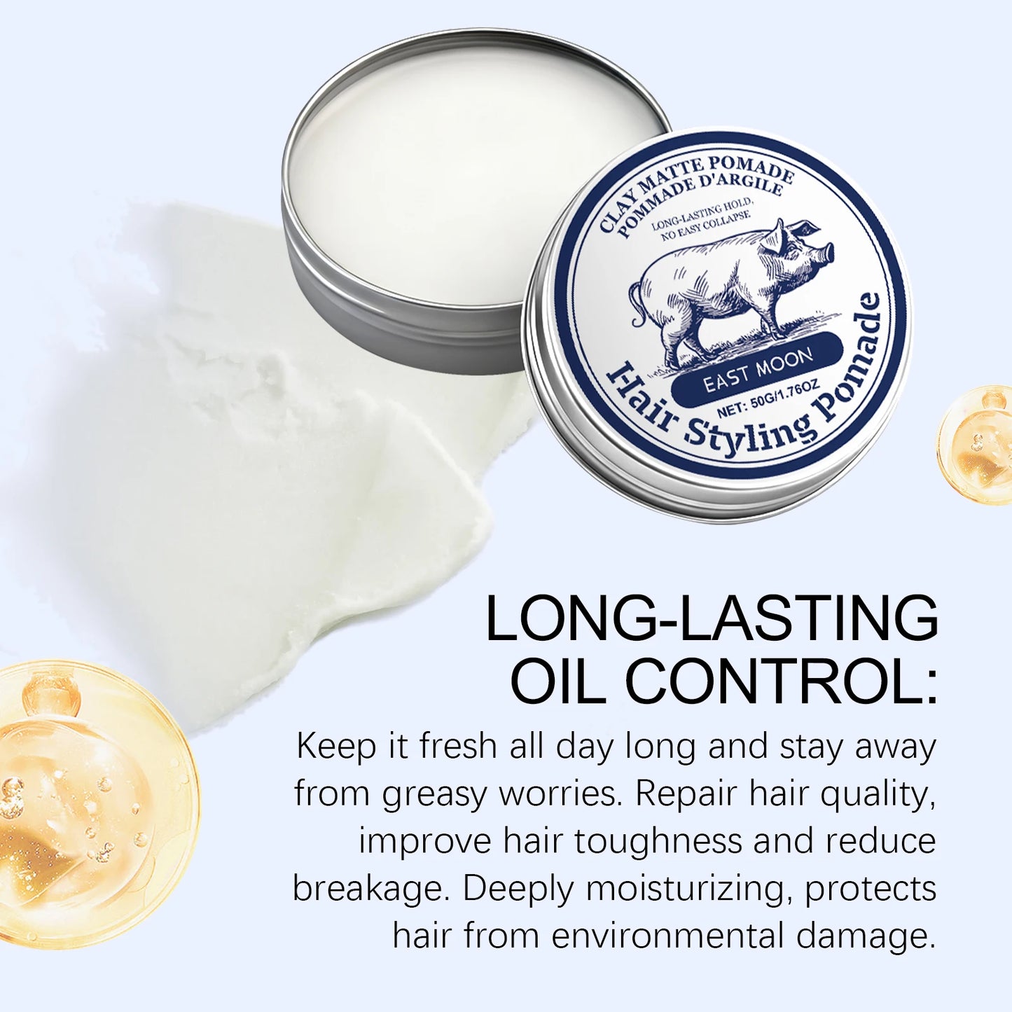 Men's Hair Clay Strong Hold Matte Finish Styling Mud 50g