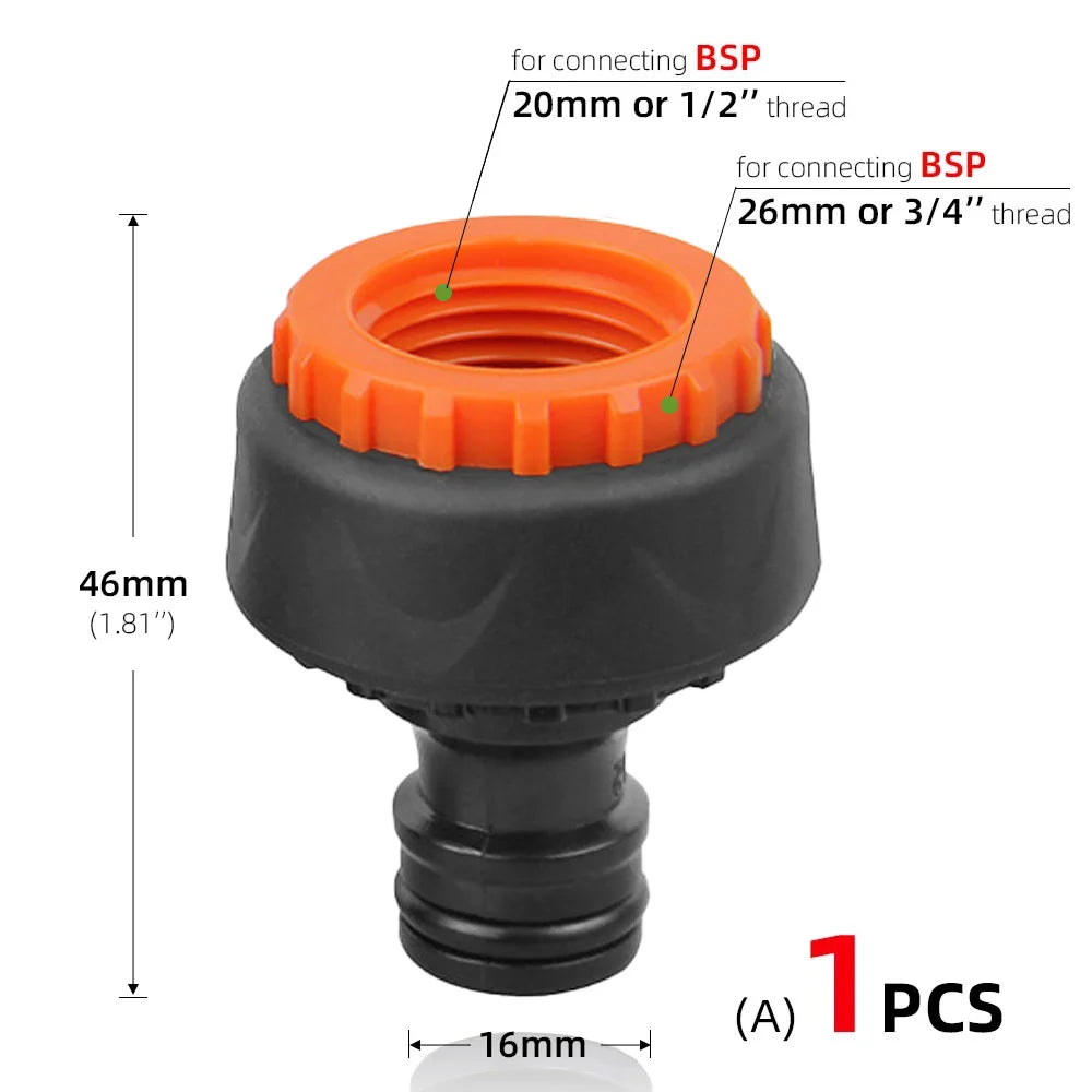 1/4 3/8'' 1/2'' 3/4'' Hose Quick Connecter Plastic Rubber Coupling Tubing Irrigation System Coupler Shut Off Valve Adapter Pipe Peaceful Pleasures Health and Wellness Ax1pcs