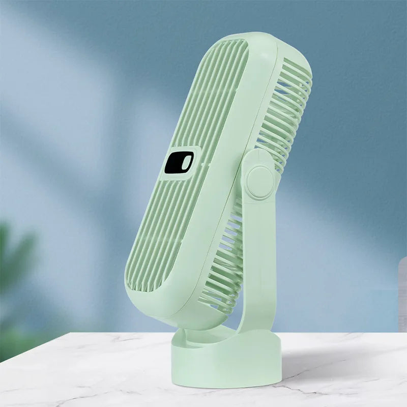 USB Electric Fan Double fan blades Portable 5 Speeds Ultra Quiet Table Fan Quiet Ventilator Desktop Fan Air Cooler for Room Home Peaceful Pleasures Health and Wellness light green