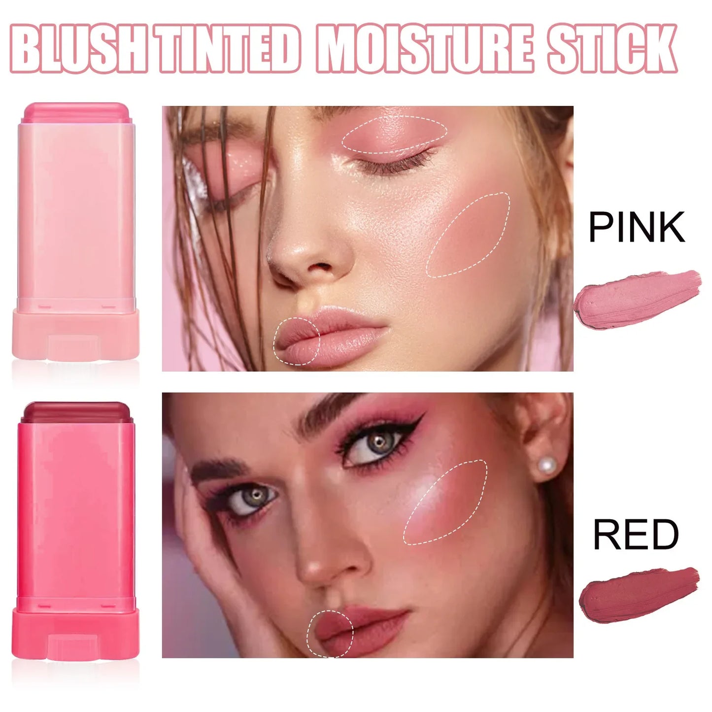 EELHOE Cream Blush Stick – Cheek Tint, Contour & Eye Shadow