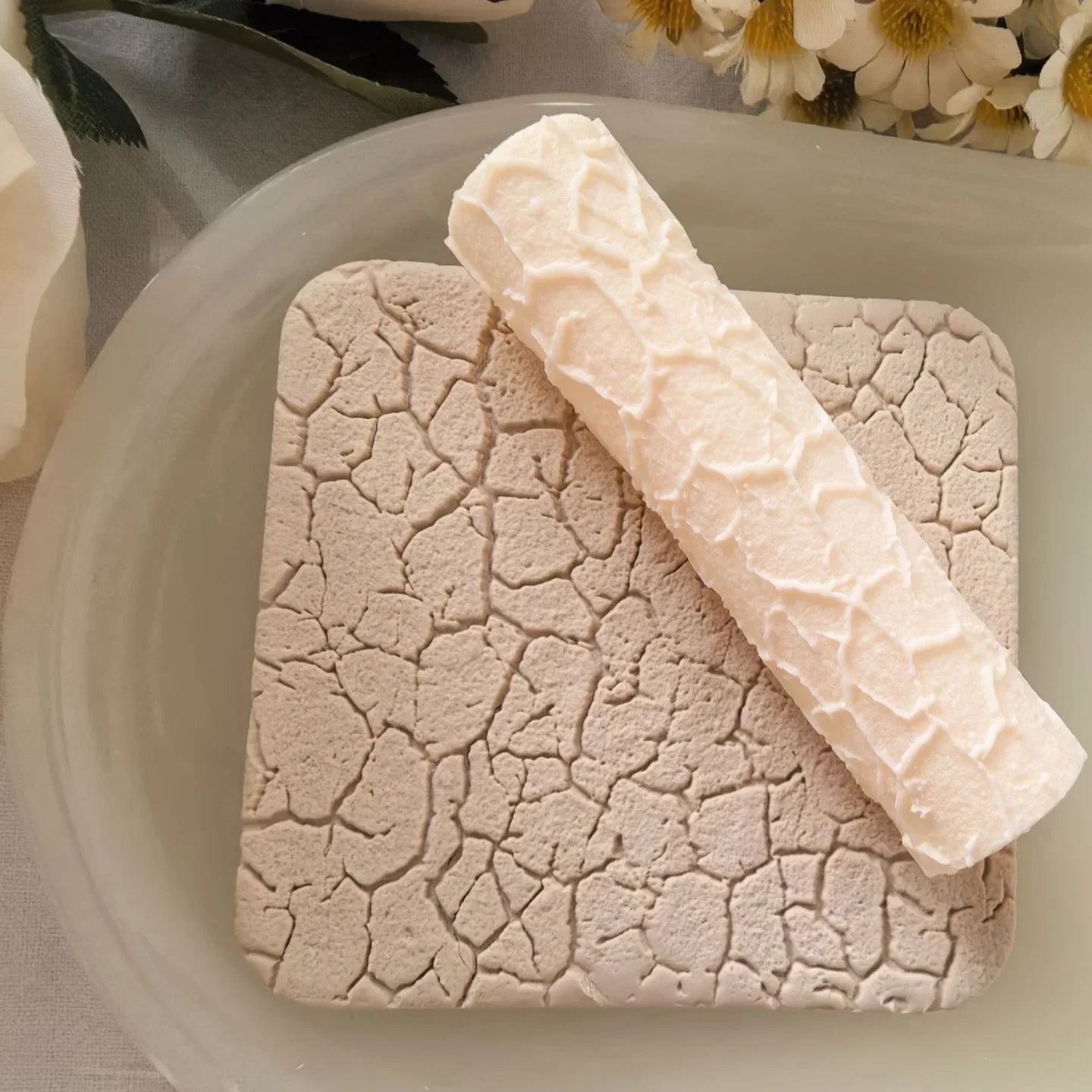 Polymer Clay Irregular Cracks Texture Roller | Pottery Stamps for Polymer Clay Earrings, Jewelry & Embossing Peaceful Pleasures Health and Wellness