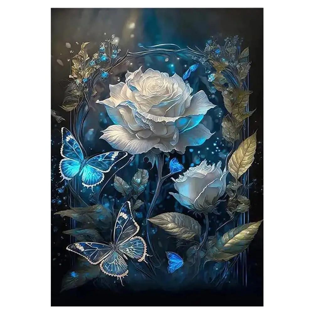 30x40cm Rose Flower Diamond Painting Full round Square Diamond Living Room Bedroom Decorative Artwork DIY Kit Peaceful Pleasures Health and Wellness B