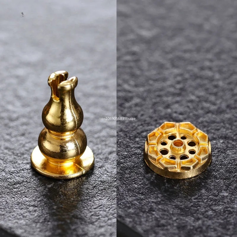 Brass Incense Burner Holder for Incense Stick Coil Bottle Gourd Shaped Copper Incense Holder Copper Censer 모기향 거치홀더 방향제 Peaceful Pleasures Health and Wellness