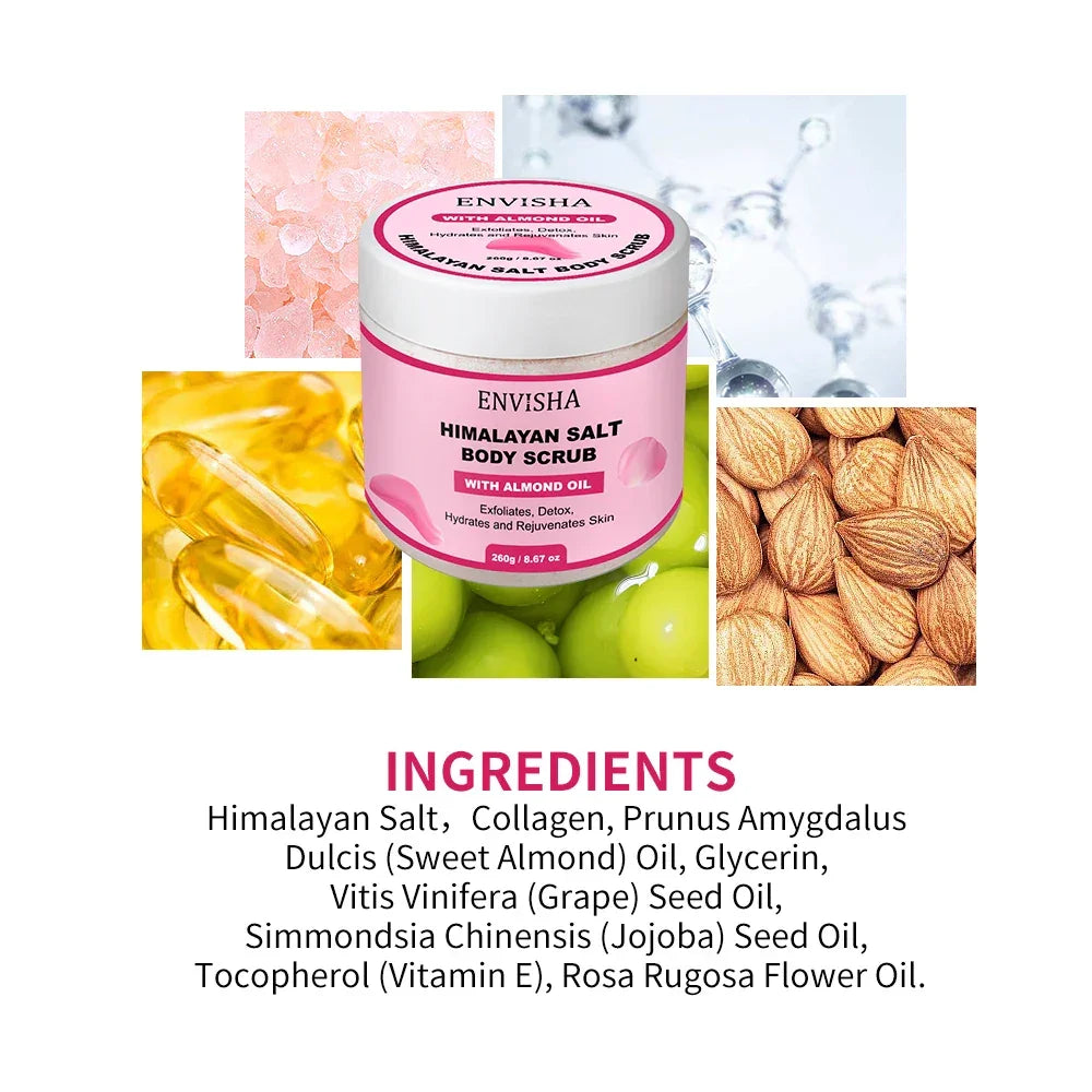 ENVISHA Rose Bath Salt Scrub – Exfoliating Body Massage Treatment Peaceful Pleasures Health and Wellness