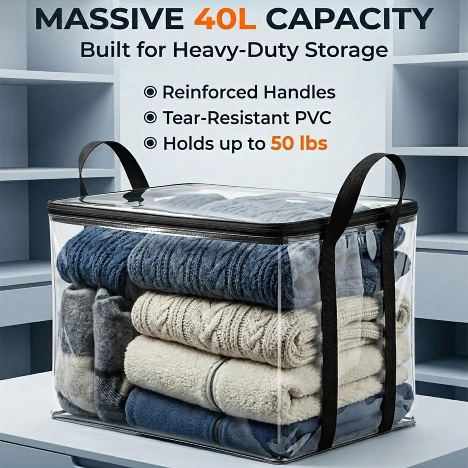 Heavy Duty Storage Bags with Handles Foldable Packing Tote for Travel Moving Clothes, Home Dorm Camping Nursery, Blankets Toys Peaceful Pleasures Health and Wellness