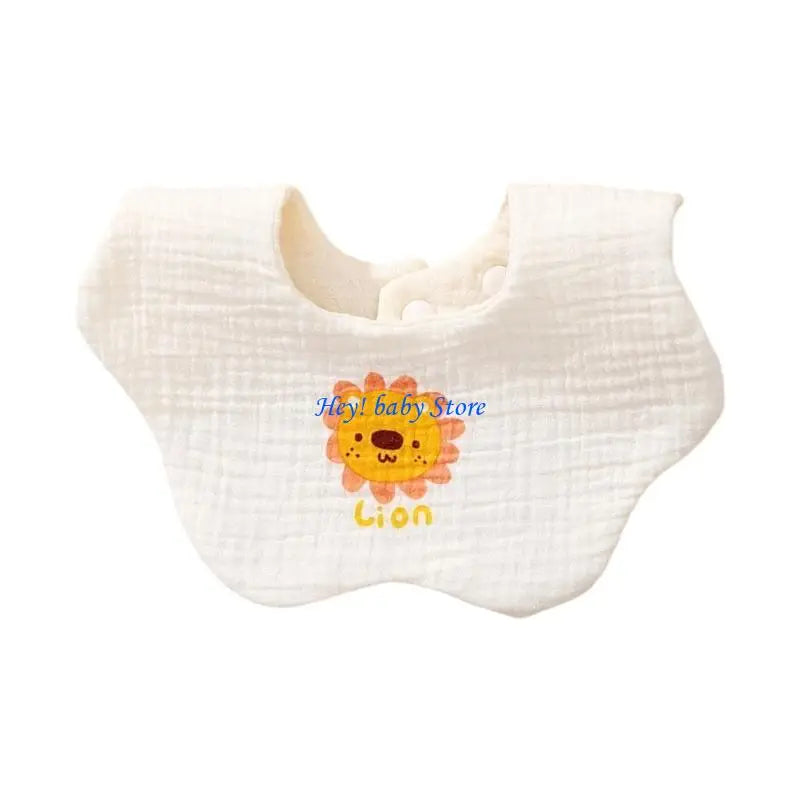 360° Rotating Baby Bib – Soft Cotton Muslin Drool Burp Cloth