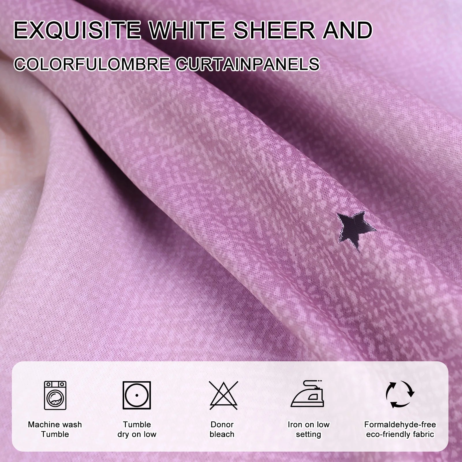 Blackout Curtains for Girls Kids Bedroom 2 Layer Thermal Insulated Rainbow Drapes 2 Panel Set Curtains with Sheer Pink/Purple Peaceful Pleasures Health and Wellness