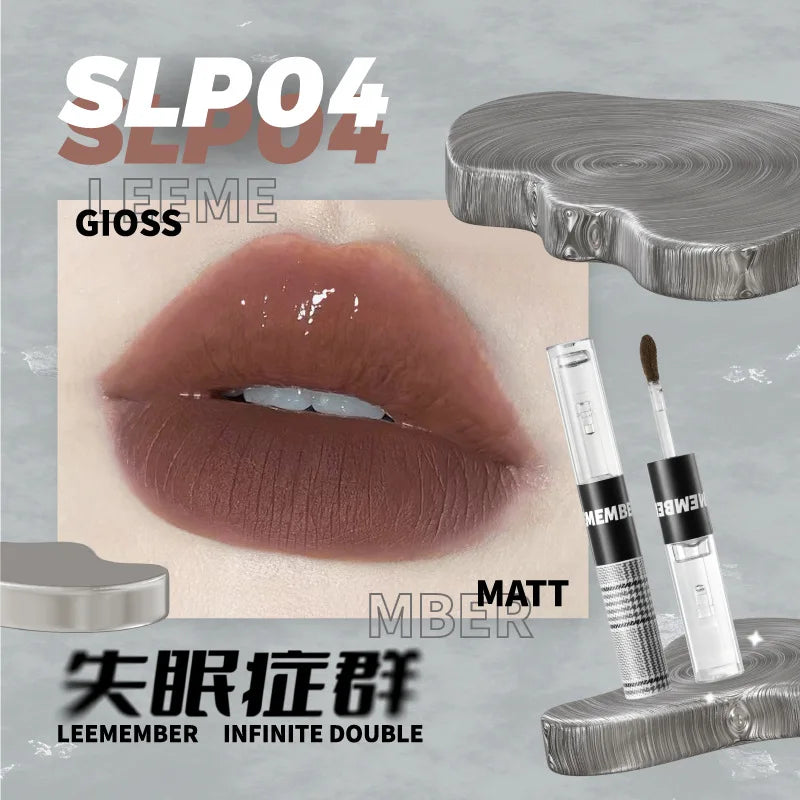 Double-Headed Matte Lip Tint & Gloss – Waterproof, Long-Lasting