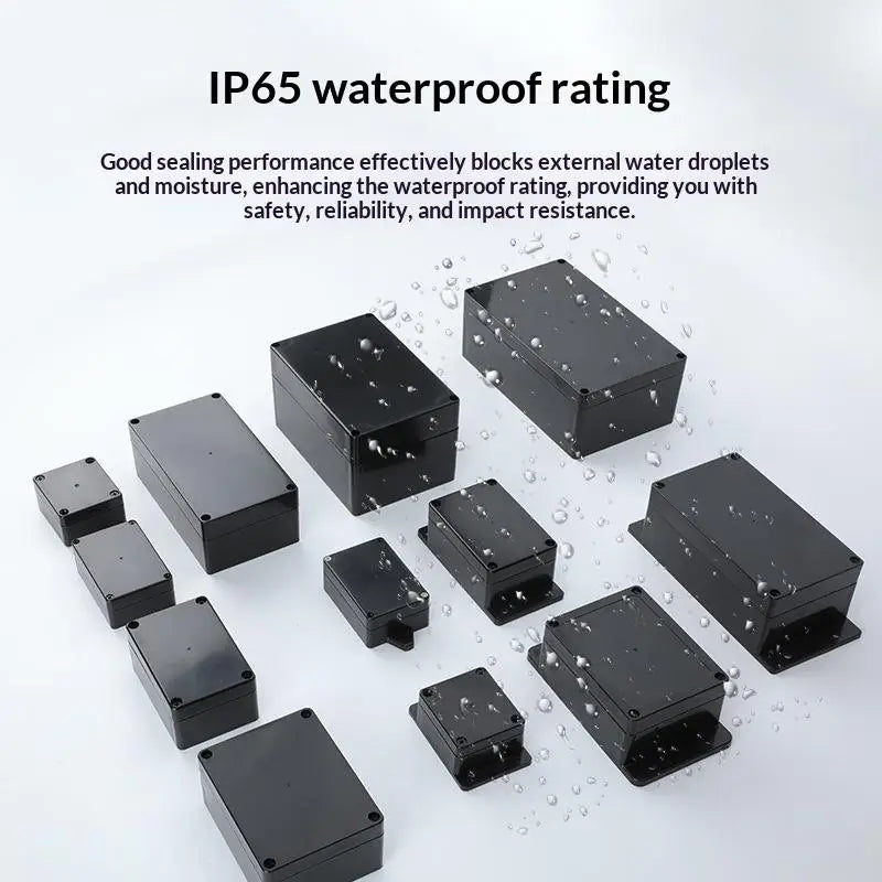 New 1/3Pcs Plastic Electronic Project Instrument Case IP65 Waterproof Black Junction Box Outdoor Container Power Enclosure Tools Peaceful Pleasures Health and Wellness
