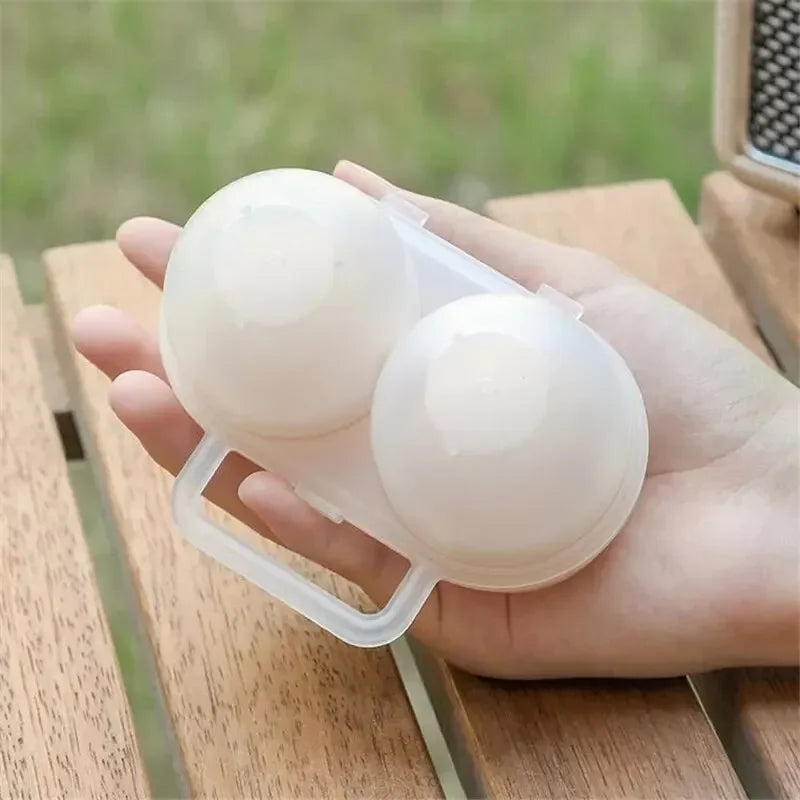 1pc 2-Cell Outdoor Portable Egg Box Plastic Egg Tray Refrigerator Egg Storage Box Shock-absorbing And Anti Drop Egg Loade Peaceful Pleasures Health and Wellness