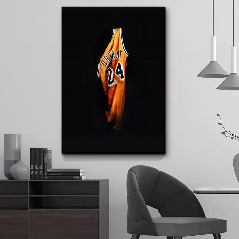 Basketball No. 24 Jersey Canvas Wall Art | Boys Room Decor
