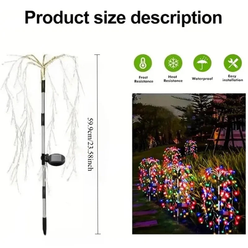 Solar Firework LED Garden Stake Lights | 120 LED Copper Wire