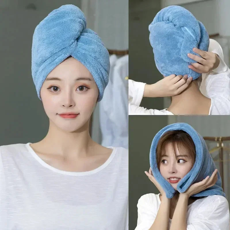 Microfiber Quick-Dry Hair Towel Cap for Women – Soft & Absorbent