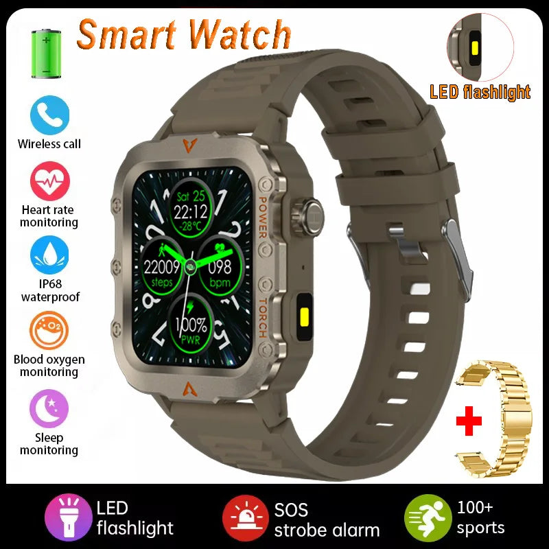 Men Smart Watch BT Call Sleep Heart Rate Health Monitor Outdoor LED Flashlight Waterproof Sports Watche For Android IOS HW12 Peaceful Pleasures Health and Wellness Br22GoSzstrap