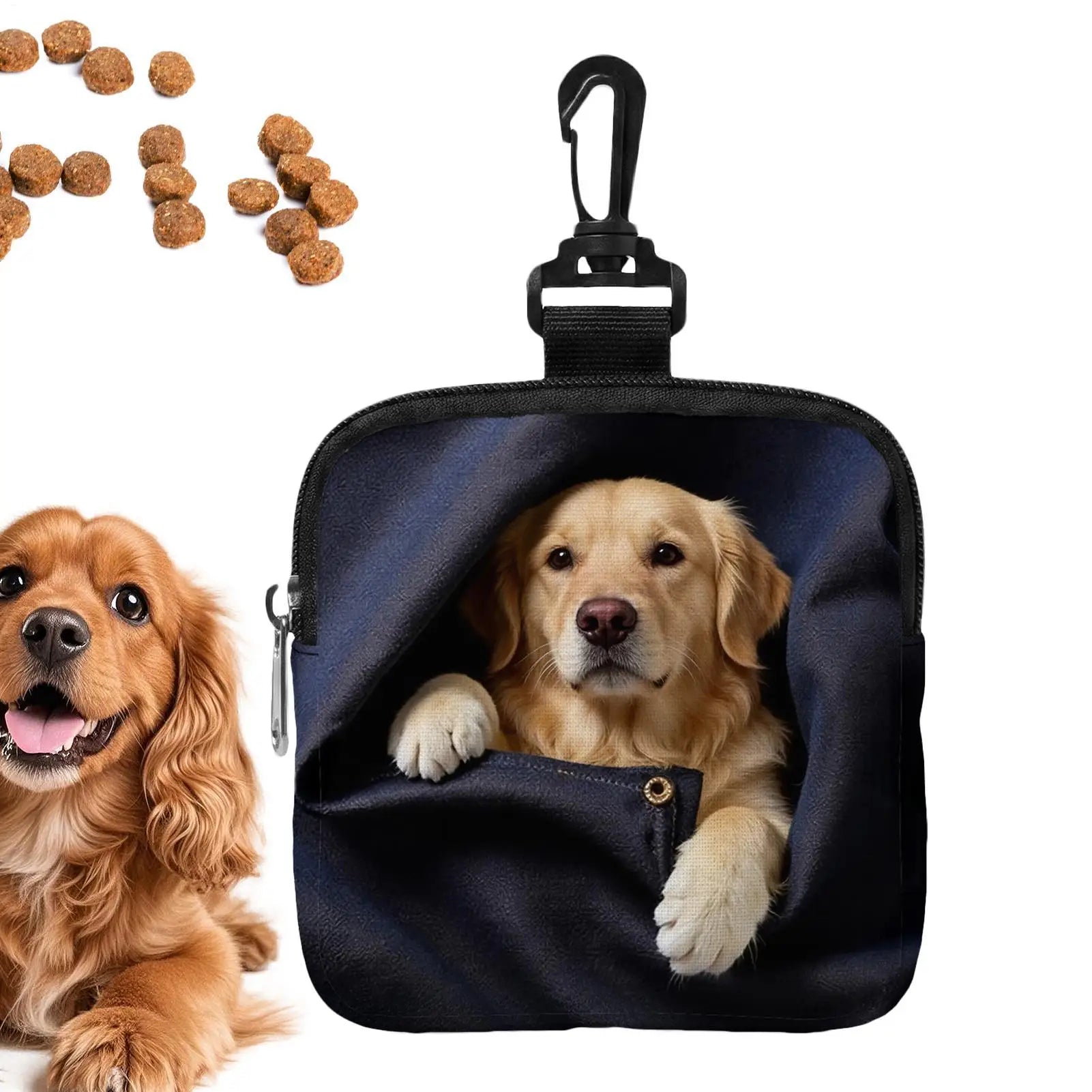 Portable Dog Treat Pouch Training Treat Carrier with Belt Clip Puppy Food Holder for Walking Camping Hiking Travel Beach Outdoor Peaceful Pleasures Health and Wellness