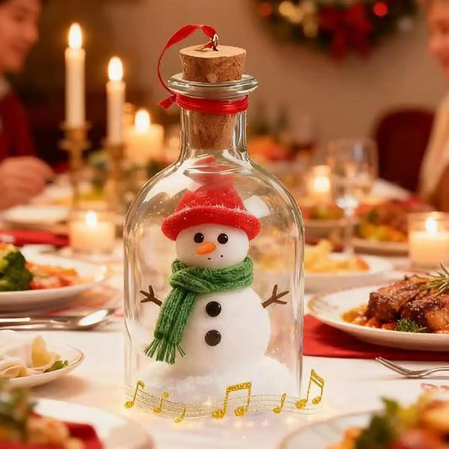 Recordable Snowman Christmas Keepsake Bottle Ornament