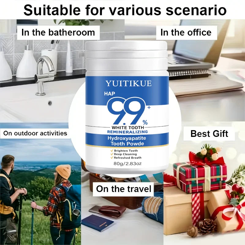 Yuitikue 99% HAP Hydroxyapatite Tooth Powder, Remineralizing Teeth Whitening Powder for Deep Cleaning & Fresh Breath, 80g Peaceful Pleasures Health and Wellness