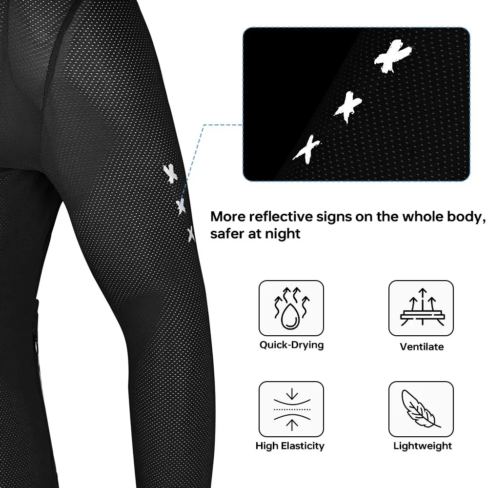 X-TIGER Long Sleeve Cycling Jersey – Reflective, UV Protection