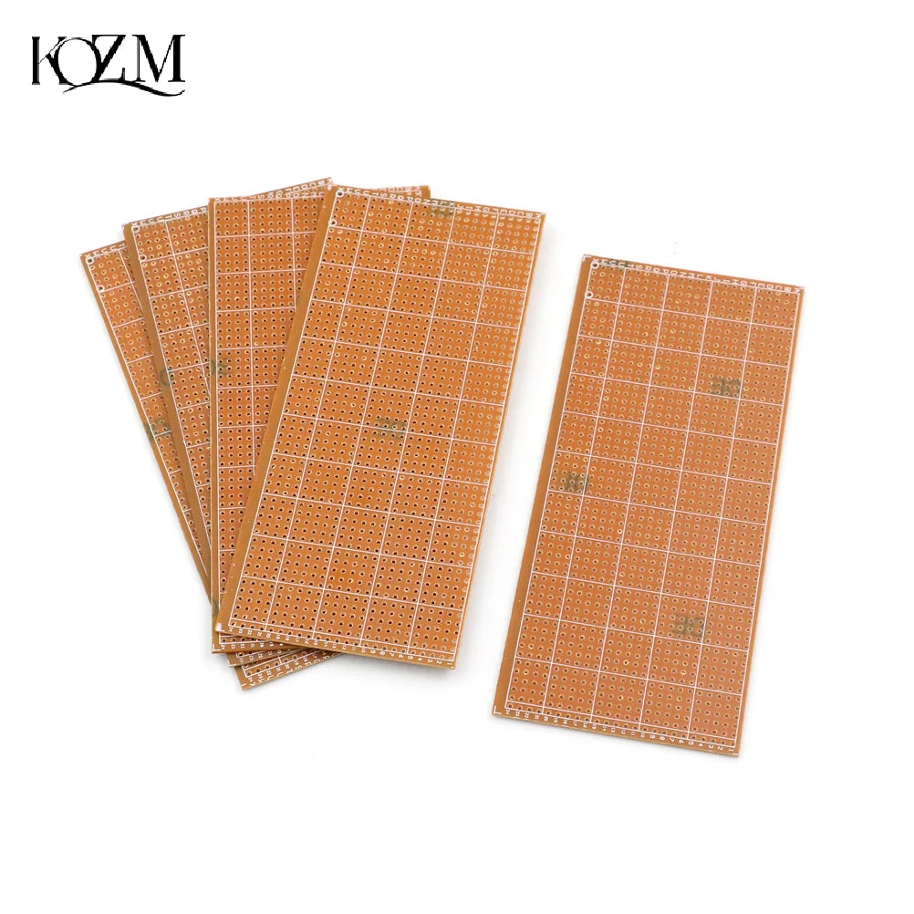 5-Pack Stripboard Veroboard Uncut PCB Single-Sided 6.5×14.5cm