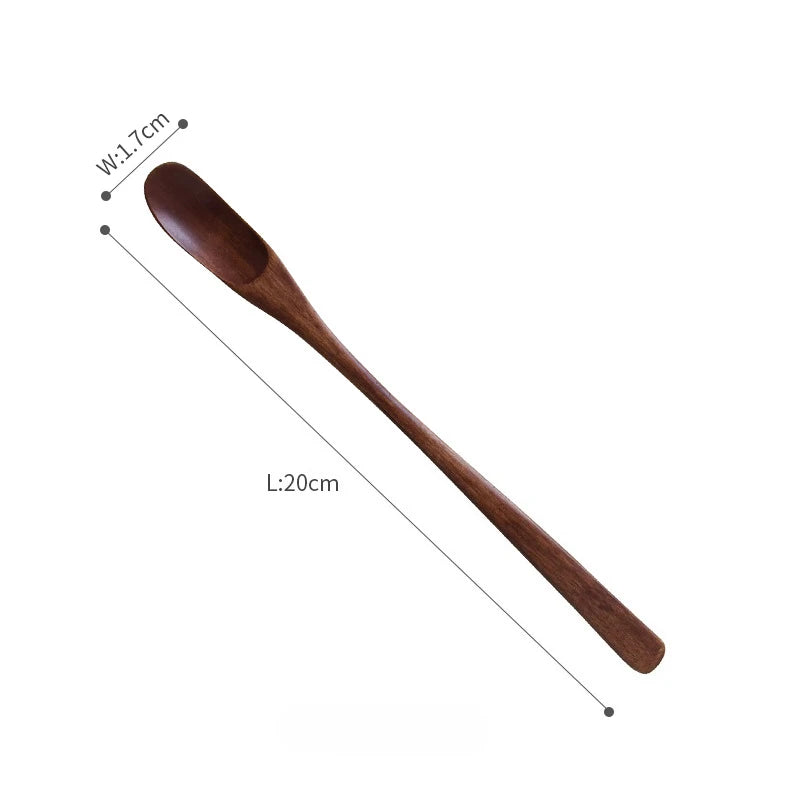 Durable Stirring Cooking Long Handle Tea Scoops Tableware Honey Spoon Coffee Spoon Wooden Spoon Long Spoon Small Spoon Peaceful Pleasures Health and Wellness 1pc