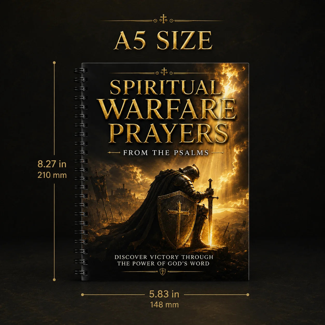 Spiritual Warfare Prayers A5 Spiral Guide Psalms Devotional Notebook