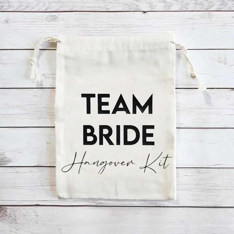 5-Pack Team Bride Hangover Kit Bags | Bachelorette Party Favors Bridal Party Favor Bags Peaceful Pleasures Health and Wellness bags 13x18cm 5 pieces