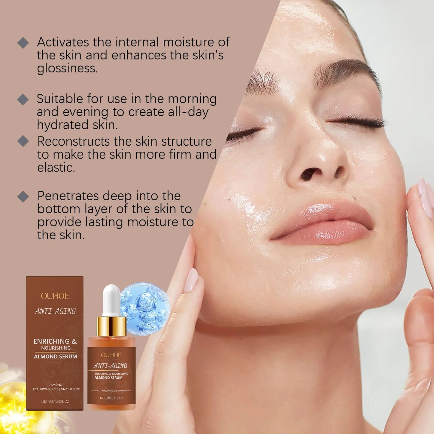Almond Face Serum – Brightening, Firming & Hydrating