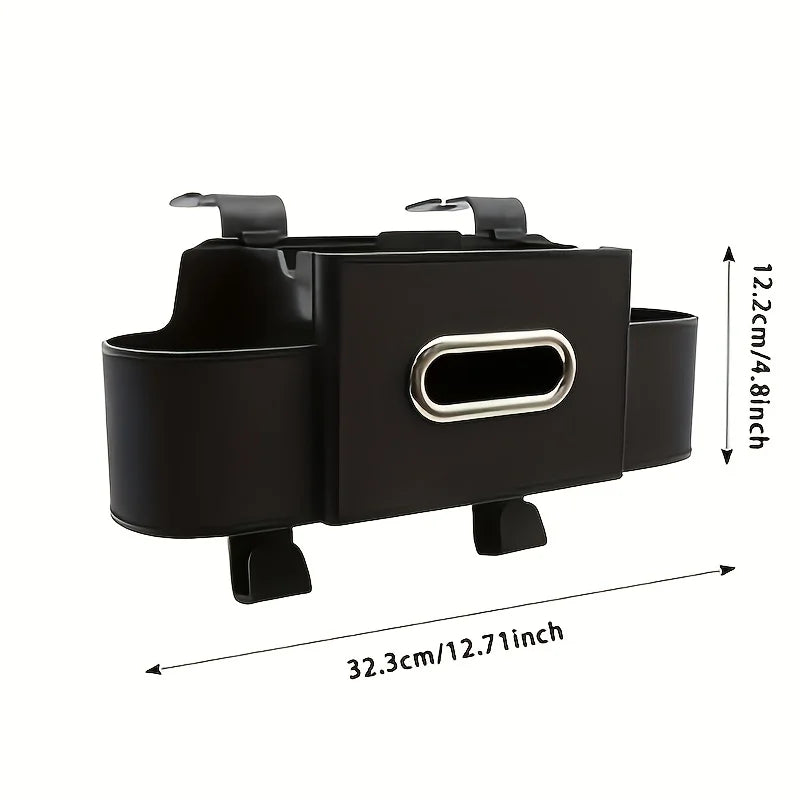 Car Seat Back Organizer | Cup Holders & Tissue Storage